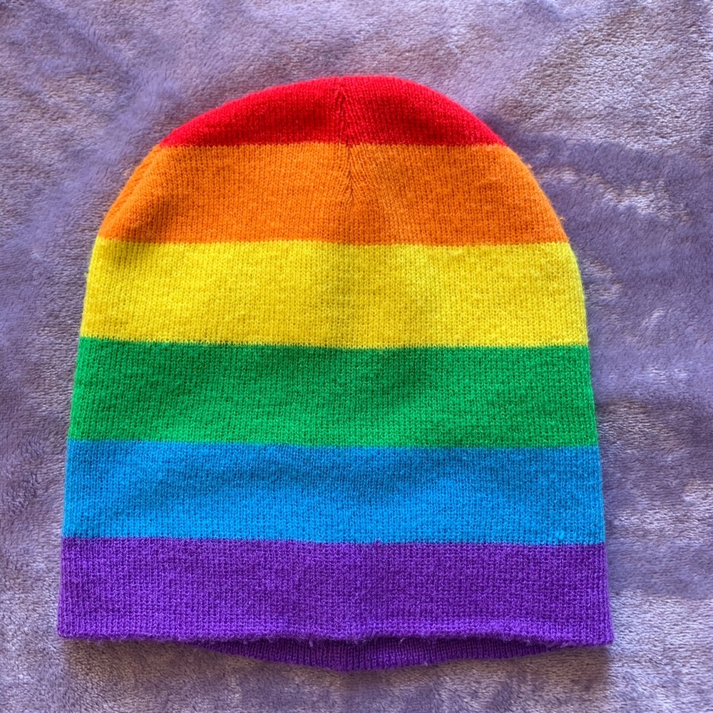 Rainbow Striped Pride Beanie | One Size